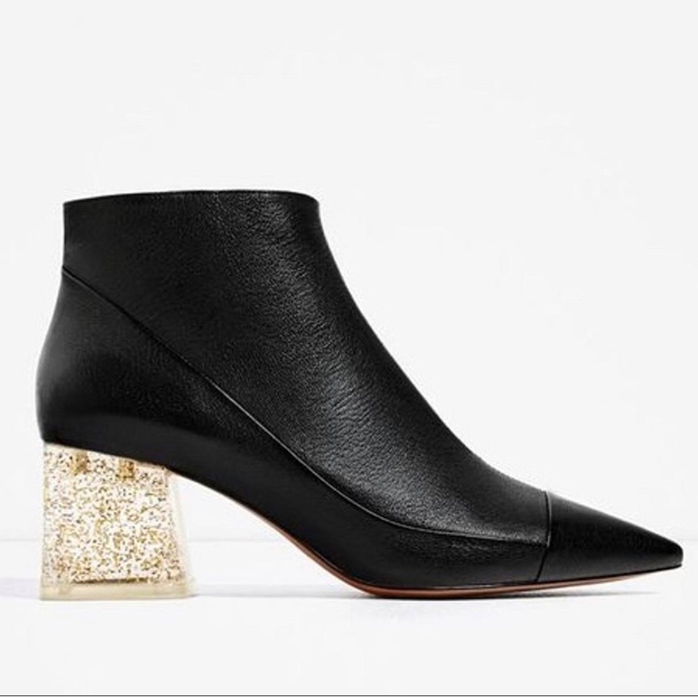 COVETED ZARA GOLD SPARKLE BOOTS
